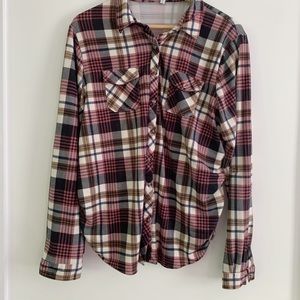 Eden & Olivia Plaid Button Down Maternity Top